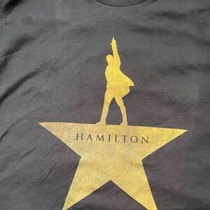Hamilton Musical Black Tee with Gold Accents